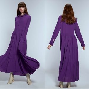 Zara purple ruffled dress